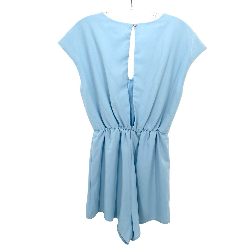 She + Sky Anthropologie Blue Tie Waist Romper Size Small - Picture 5 of 7